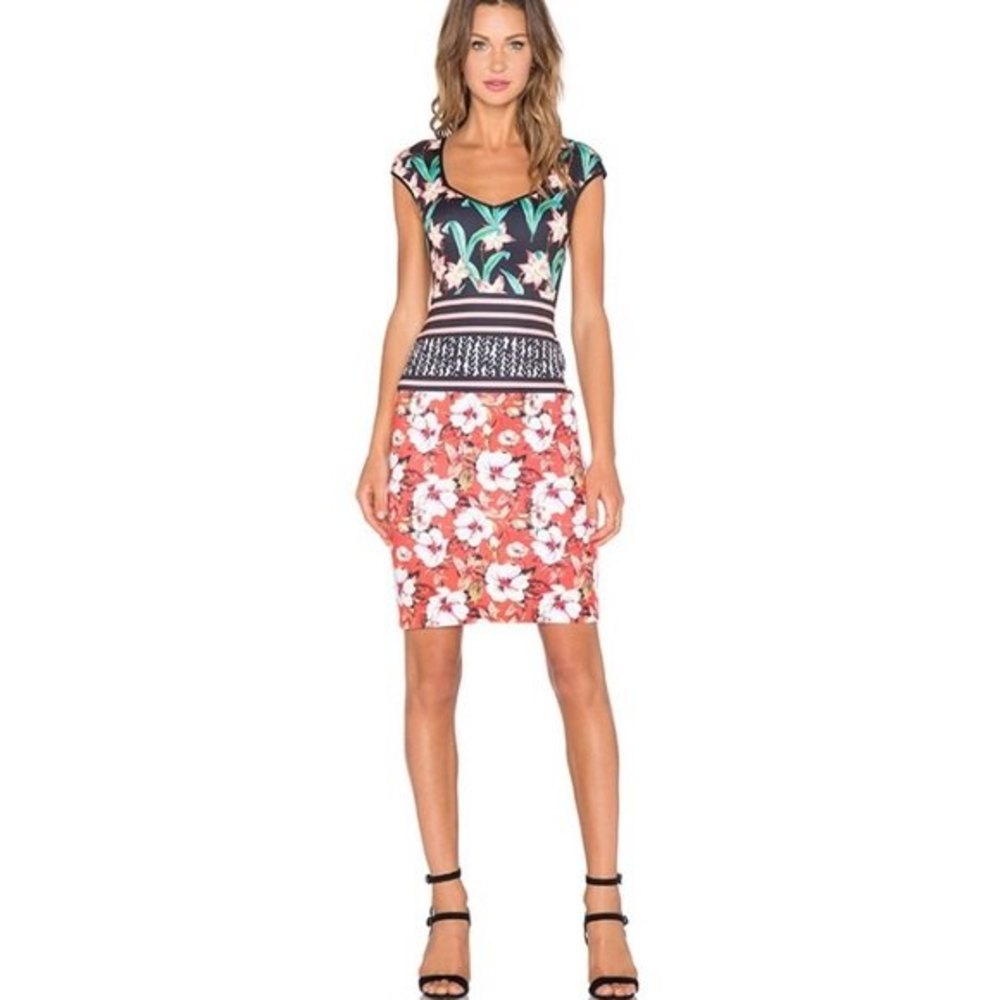 CLOVER CANYON Floral Sunrise Scuba Dress